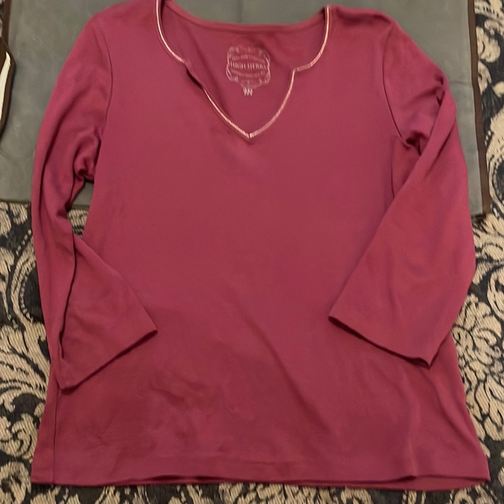 Mauve, pink, High Sierra long sleeved tee. Medium